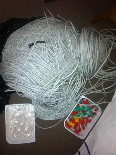 400M CAT5e Network Cabling + LOTS of CLIPS and Multi Colour BOOTS